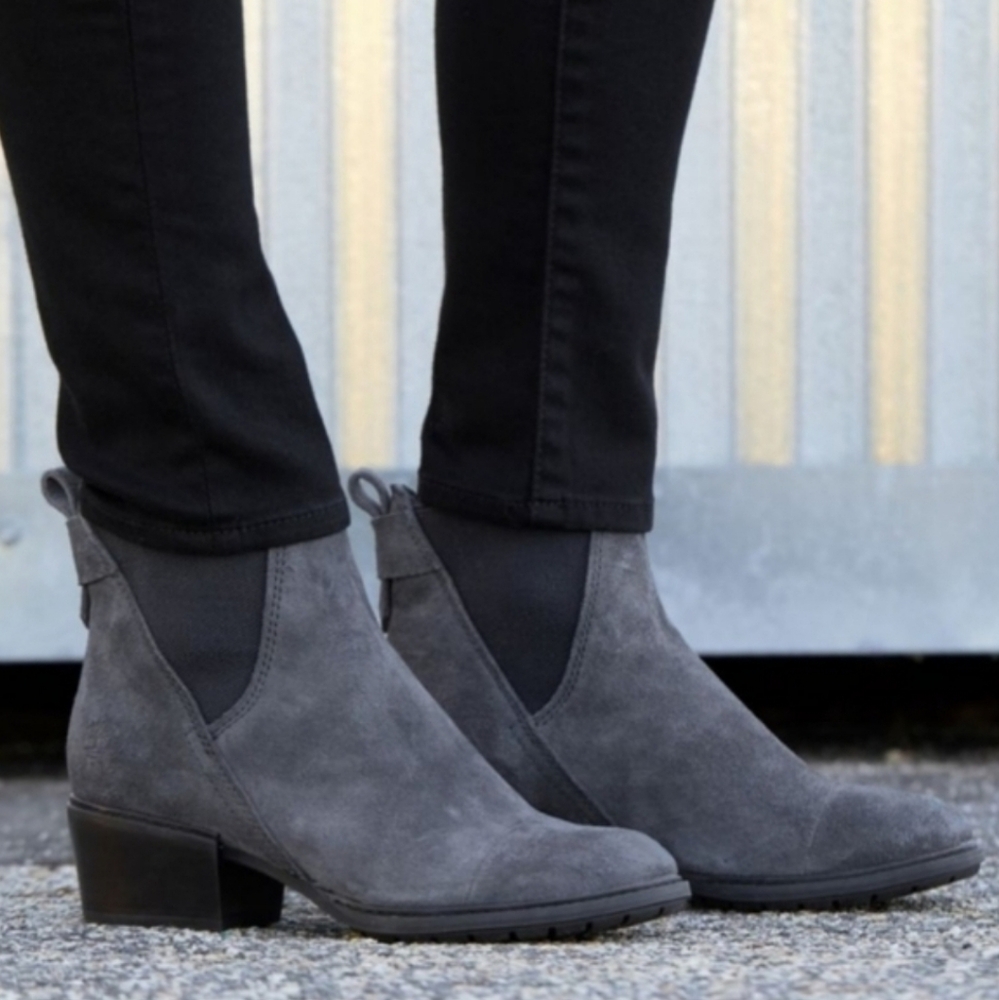 Timberland Sutherlin Bay Chelsea gray suede boots